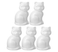SHERCHPRY 5Pcs 14Cm White Craft Foam Cat Embryos for DIY Painting and Decorating, Blank Polystyrene Foam Animal Shapes for School Art Classes and Festival Party Ornaments