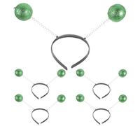 SHERCHPRY 5Pcs Foam Ball Headband with Butterfly Antenna Design Green Glitter Hair Accessory for Masquerade and Cosplay, Suitable for Adults and Boys and