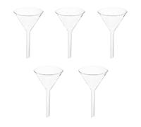 SHERCHPRY 5pcs Glass Funnels Set for Chemical Laboratories, Lightweight and Hand Washable Triangular Filling Funnels, 60mm Wide Mouth, Heat Resistant Borosilicate Glass for Chemistry