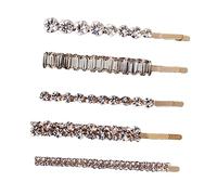 SHERCHPRY 5pcs Gold Rhinestone Hair Barrettes Set Elegant Hairpins for Women Sparkly Geometric Hair Clips for Daily Wear and Special Occasions