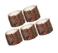 SHERCHPRY 5pcs Large Decorative Wooden Pen Holders with Bark Texture, 12.5cm x 11cm Round Pencil Organizer Set for Office, School Desk Storage and Creative Desktop Stationery