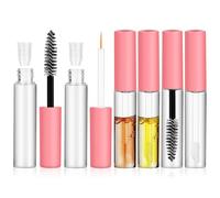 SHERCHPRY 6 Pcs Pink Refillable Mascara Tubes with Wands Empty Eyeliner and Lip Gloss Dispenser Bottles DIY Cosmetic Supplies for Makeup Storage and Travel