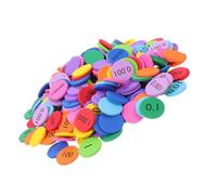 SHERCHPRY 600pcs Colorful Eva Math Learning Disks Place Value Discs for Early Childhood Education Counting Arithmetic Teaching Aids with 2 Packs 600 Pieces