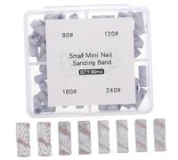 SHERCHPRY 60pcs Nail Sanding Bands with Mandrel Bit Mini 3.1mm Grit Set 80# 120# 180# 240# for Manicure Gel Polish Removal Nail Drill Accessories