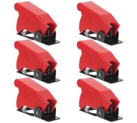 SHERCHPRY 6pcs 12mm Red Toggle Switch Guard Flip Cover Caps Dustproof Waterproof Protector for Industrial Electrical Controls and Indicators