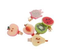 SHERCHPRY 6pcs Adorable Fruit Hair Clips for Girls Charming Watermelon Peach Dragon Fruit Apple Decorative Hair Barrettes for Women and Kids