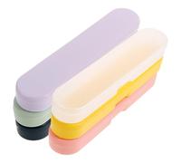 SHERCHPRY 6pcs Compact Craft Storage Box Collapsible Utensil Holder Plastic Fork Holder Travel Chopstick Case Silverware Storage Box Lunch Bag