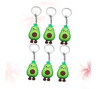 SHERCHPRY 6Pcs Cute Avocado Cartoon Keychain Pendant Light Green Backpack Accessory Creative Key Ring for Bag Decoration for Gifting Valentine Day and Birthdays