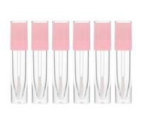 SHERCHPRY 6pcs Empty Lip Gloss Tubes with Wand Cap for DIY Lip Balm Small and Light Plastic Refillable Containers in Pink Easy to Carry for Home Use