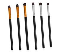 SHERCHPRY 6Pcs Eyeshadow Brush Set Soft Horse Hair Plastic Handles Professional Eye Shadow Blending Curved Angled Makeup Brushes for Home and Salon Use