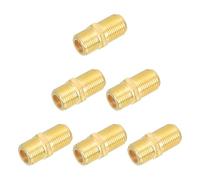 SHERCHPRY 6pcs F-type Coax Cable Connector Adapter Female to Gold Metal 1m