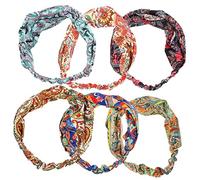 SHERCHPRY 6Pcs Floral Headbands for Women Wide Yoga Head Wraps Elastic Sports Hair Accessories for Running Makeup Spa More Fashionable Turban Style for Various Hairstyles