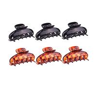 SHERCHPRY 6pcs Hair Claw Clips for Women Non Slip Plastic Hair Jaw Clips in Glossy Black and Red Tortoise Shell Stylish Headwear for Bath Makeup Cooking and Daily