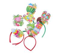 SHERCHPRY 6PCS Hawaiian Headbands Tropical Floral Hairbands Palm Tree Flamingo Pineapple Party Accessories for Summer Luau Celebrations Birthday Photo Props