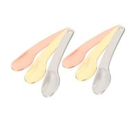 SHERCHPRY 6pcs Makeup Spoon Comfortable Grip Facial Cream Spatula for Even Application for Skincare Sampling Travel Friendly Design Gold Rose Gold and Silver