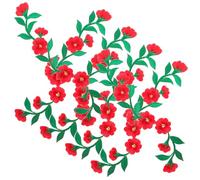 SHERCHPRY 6Pcs Red Peony Embroidery Applique Floral Iron-On Patches for Clothes Repair, DIY Hat Decoration, Small Sew-On Embellishments for Jackets, Jeans, Backpacks