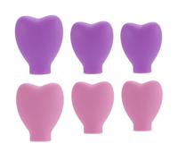 SHERCHPRY 6Pcs Silicone Makeup Brush Covers with Suction Cup Design and Protective Sleeves for Cosmetics Brush Heads in Pink and Purple