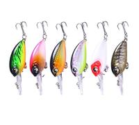 SHERCHPRY 6pcs Simulation Fishing Lures Set 6cm 5g Floating Plastic Minnow Baits with #10 Hooks for Bass Pike Angling, Artificial Lifelike Baits Suitable for Freshwater Fishing