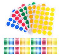 SHERCHPRY 720pcs Self-Adhesive Color-Coding Dot Stickers 2cm Round Paper Labels for Scrapbooking, Crafts and Office Use, 5 Bright Colors Pack (red, Blue, Orange, Green, Yellow)