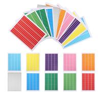 SHERCHPRY 84 Sheets Waterproof Rectangular Color-Coded Labels 46X11Mm for Printer and Handwriting, Blank Name Tag Stickers for Mailing, Office, School, and Product Classification