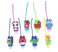 SHERCHPRY 8pcs 30ml Portable Silicone Hand Bottle Covers Cartoon Pattern Non-wash Gel Dispense Cases for Boys and Girls Travel Leak-proof Lotion Containers Random Style