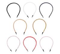 SHERCHPRY 8pcs Beaded Braid Headband for Women Synthetic Hair Plaited Headband Wedding Accessories Bride Hairband for Events and Ceremonies