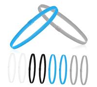SHERCHPRY 8pcs Elastic Headbands for Men Women Non Slip Sports Hair Bands Black Gray White Blue for Gym Yoga Running Everyday Use
