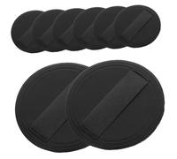SHERCHPRY 8pcs Pu Leather Black Ultra-thin Replacement Makeup Powder 54x4mm Soft Crystal Velvet Foundation Sponges for Women Loose Powder Face Cosmetics