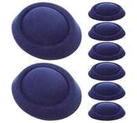 SHERCHPRY 8pcs Teardrop Fascinator Base Hat Craft Supplies Decorative Pillbox Hat Base for Women Air Hostess Style in Navy Blue for DIY Millinery
