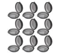 SHERCHPRY 9pcs Portable Travel Pill Case Compact Round Pill Organizer with Construction for Pocket Purse Medicine Vitamins Storage Holder