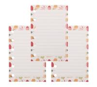SHERCHPRY A7 Size 6 Hole Loose-Leaf Paper Refill 3 Pcs, Colorful Lined Planner Inserts for Ring Binder, School and Home Office