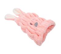 SHERCHPRY Absorbent Coral Fleece Hair Dry Towel Wrap with Cute Cartoon Rabbit Design for Quick Dry Bath Cap with Ear Wrap Soft Microfiber Head Towel for Gentle Water Absorption and Friction