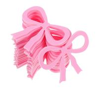 SHERCHPRY Acrylic Bow Drink Markers Drink Identification Tags 20pcs Elegant Pink to Enhance Presentation for Wine Glasses and Glassware at Weddings and Parties