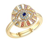SHERCHPRY Adjustable Evil Eye Ring for Women Delicate Open Finger Ring Jewelry Skin Friendly Ornament Stylish Friends and Loved Ones