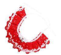 SHERCHPRY Adjustable Red Pet Lace Collar for Small Cats and Dogs, Breathable Pure Cotton Material, Cozy to Wear, Fashionable and Lovely Design, for Parties and Special Occasions