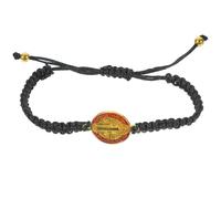 SHERCHPRY Adjustable Saint Benedict Bracelet with Religious Protection Medal, Handmade String Bracelet for Men and Women, Lightweight and Sturdy for Everyday Wear