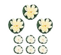 SHERCHPRY Artificial Water Lily Floating Decorations Decorative Lotus Leaves Eva Material White 9pcs for Aquatic Plants and Ponds Suitable for Gardens and Public Places