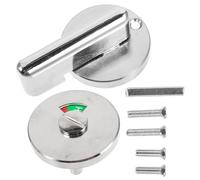 SHERCHPRY Bathroom Door Lock with Green Red Occupied Indicator, Thickened Round Handle Privacy Lock for Commercial Toilets and Shower Stalls, Vacant Occupied Sign for Public Restroom Doors