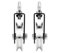 SHERCHPRY Bearing Lifting Pulley and Rust-proof Aluminum Alloy 2 Sets with Smooth Turning Wheel with Spring-loaded Gate for Indoor Outdoor Fitness Gym Equipment Part