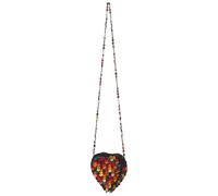 SHERCHPRY Bohemian Coconut Shell Crossbody Bag with Beaded Sling Strap Ethnic Shoulder Purse for Women Phone and Cosmetic Storage Rustic Handmade Boho Style