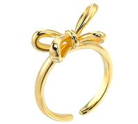 SHERCHPRY Bow Rings, Gold Bow Ring, Women Ribbon Rings, Bow Knot Ring Statement Jewelry For Her