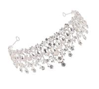 SHERCHPRY Brilliant Bride Crown Rhinestone Wedding Headdress for Women Sparkly Silver and White Hair Ornament Bridal Dress Accessories for Parties and Special Occasions