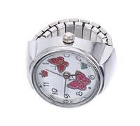 SHERCHPRY Butterfly Ring Watch Women’s Decorative Finger Jewelry Watch Silver Timekeeping Accessory for Parties and Daily Wear