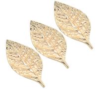 SHERCHPRY Cabinet Knobs with Comfortable Touch and Versatile Application 3pcs Leaf Shaped in Golden Zinc Alloy Elegant Artistic Wardrobe Handles for Bedside Tables and Closets for Home