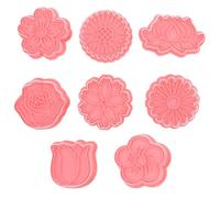 SHERCHPRY Cake Stencil Cake Stencil 8pcs Flower Cookie Biscuit Biscuit Stamper Cookie Making Biscuit Flower Baking Molds Cookie Cutters for Home Kitchen Gingerbread House Cookie Stamp
