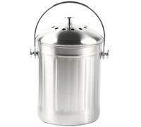 SHERCHPRY Canister and Kitchen Compost Bin Stainless Steel Large Capacity with Portable Handle Design, Countertop Trash Can Sturdy Stainless Steel Container for Indoor Use for Kitchen