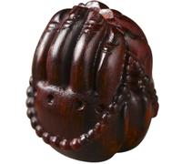 SHERCHPRY Carved Padauk Wood Bead Pendant, Retro Rustic DIY Spacer Beads for Jewelry Making, Single Natural Purpleheart Wood Charm Accessory for Crafts and Keychains