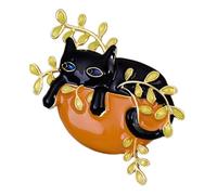 SHERCHPRY Cat Shaped Black Cat Brooch DIY Clothes Pin Cartoon Animal Design for Festival and Clothing Decoration Elegant Fashionable Sweater Accessory for Women