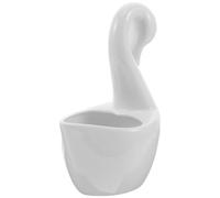 SHERCHPRY Ceramic Cutlery Rack , with Ample Room for Forks and Spoons Swan Shape Kitchen Utensil Holder Elegant White Ceramic Spoon Fork Holder for Dining Table or Occasion
