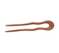 SHERCHPRY Chinese Retro U-shaped Hair Fork Peach Wood Hair Pin for Women Hand-finished Two-prong Stick with Enhanced Hold Natural Grain Vintage Chignon Bun Holder Elegant Accessories